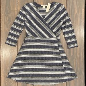 NWT francescas striped wrap dress M